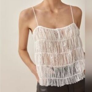 Reformation White Lace Camisole